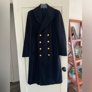 Vintage US Navy Officer Pea Coat Bridge Coat 1968 38R Excellent Condition Rare